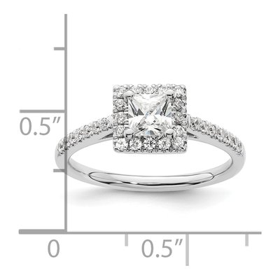 14K White Gold Diamond Halo Engagement Ring Semi-Mount – view 8