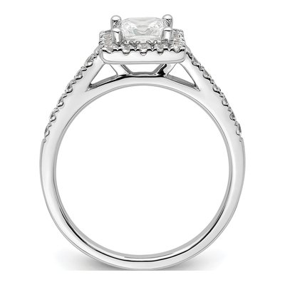 14K White Gold Diamond Halo Engagement Ring Semi-Mount – view 3