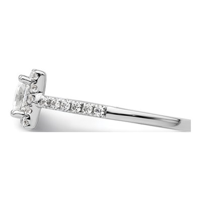 14K White Gold Diamond Halo Engagement Ring Semi-Mount – view 4