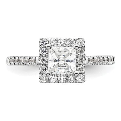 14K White Gold Diamond Halo Engagement Ring Semi-Mount – view 5