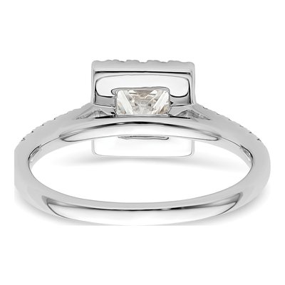14K White Gold Diamond Halo Engagement Ring Semi-Mount – view 6