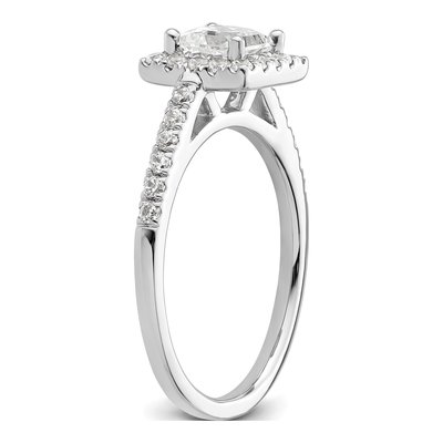 14K White Gold Diamond Halo Engagement Ring Semi-Mount – view 7