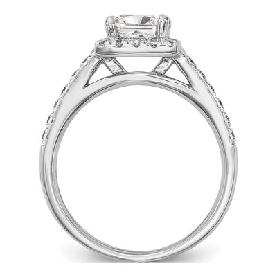 14K White Gold Diamond Halo Engagement Ring Semi-Mount – view 2