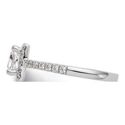 14K White Gold Diamond Halo Engagement Ring Semi-Mount – view 3