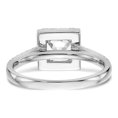 14K White Gold Diamond Halo Engagement Ring Semi-Mount – view 5
