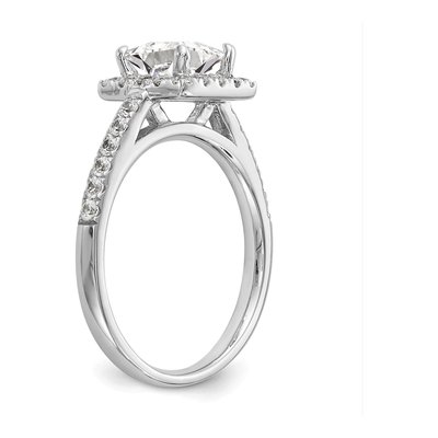 14K White Gold Diamond Halo Engagement Ring Semi-Mount – view 6