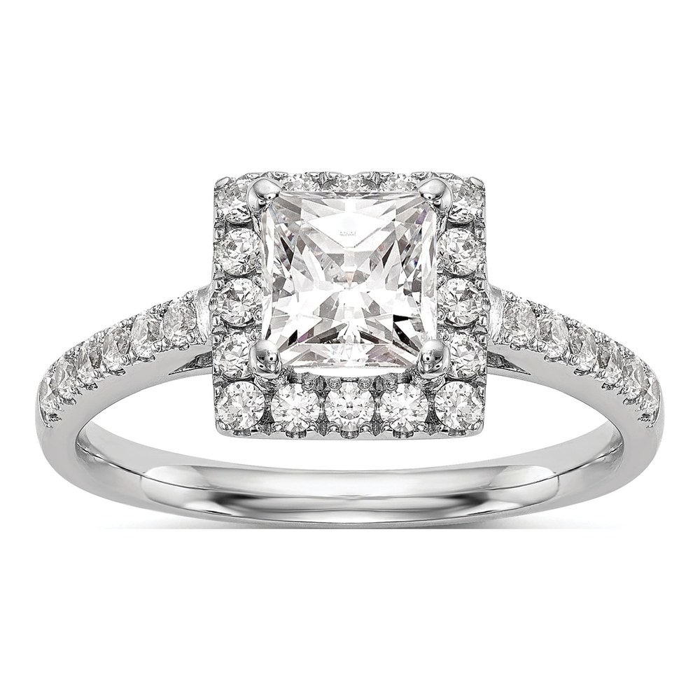 14K White Gold Halo Diamond Semi-Mount Ring