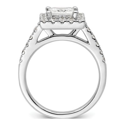 14K White Gold Diamond Halo Engagement Ring Semi-Mount – view 3