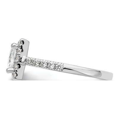 14K White Gold Diamond Halo Engagement Ring Semi-Mount – view 4