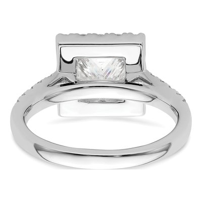 14K White Gold Diamond Halo Engagement Ring Semi-Mount – view 6