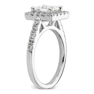 14K White Gold Diamond Halo Engagement Ring Semi-Mount – view 7