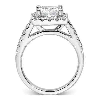 14K White Gold Diamond Halo Engagement Ring Semi-Mount – view 3