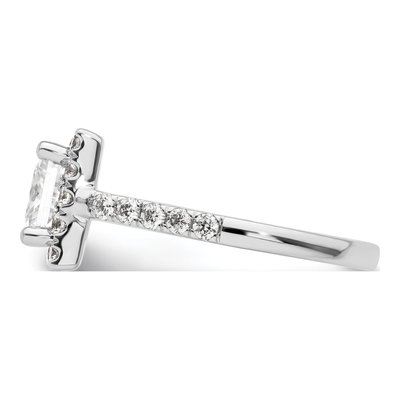 14K White Gold Diamond Halo Engagement Ring Semi-Mount – view 4