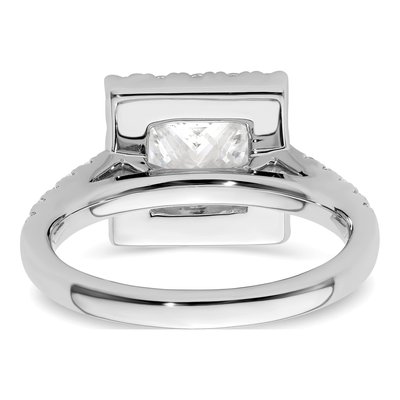14K White Gold Diamond Halo Engagement Ring Semi-Mount – view 6