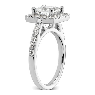14K White Gold Diamond Halo Engagement Ring Semi-Mount – view 7