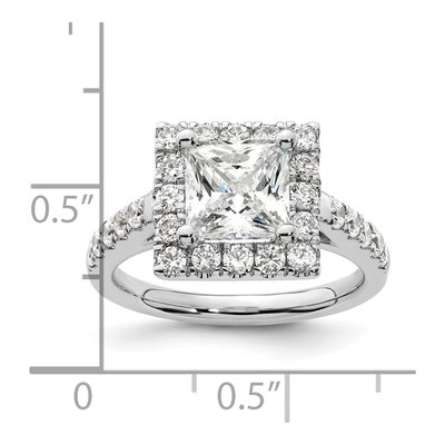 14K White Gold Diamond Halo Engagement Ring Semi-Mount – view 8
