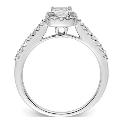 14K White Gold Diamond Halo Engagement Ring Semi-Mount – view 3