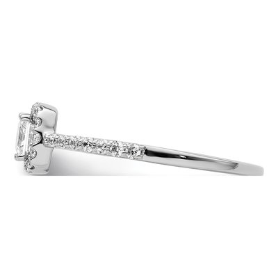 14K White Gold Diamond Halo Engagement Ring Semi-Mount – view 4