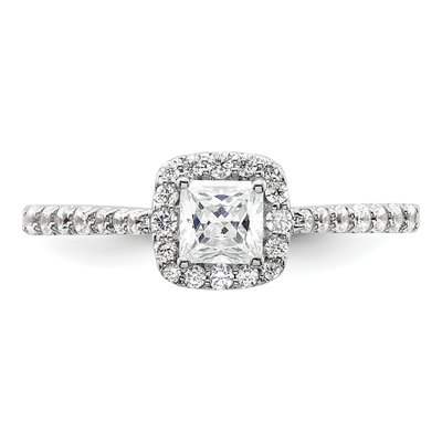 14K White Gold Diamond Halo Engagement Ring Semi-Mount – view 5