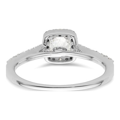 14K White Gold Diamond Halo Engagement Ring Semi-Mount – view 6