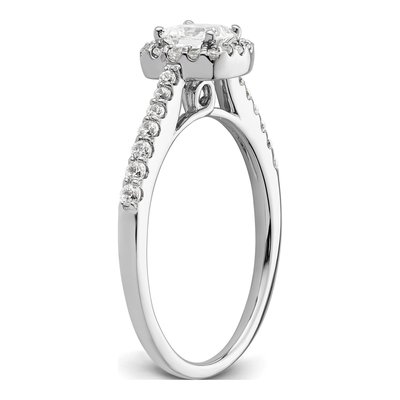 14K White Gold Diamond Halo Engagement Ring Semi-Mount – view 7