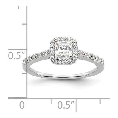 14K White Gold Diamond Halo Engagement Ring Semi-Mount – view 8