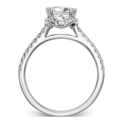 14K White Gold Diamond Square Halo Engagement Ring Semi-Mount – view 2