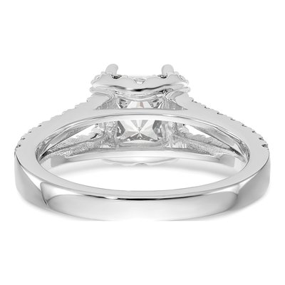 14K White Gold Diamond Square Halo Engagement Ring Semi-Mount – view 5