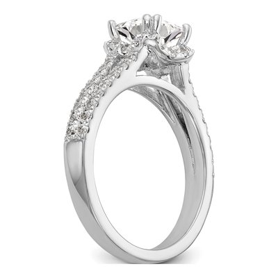 14K White Gold Diamond Square Halo Engagement Ring Semi-Mount – view 6