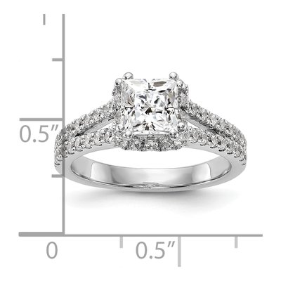14K White Gold Diamond Square Halo Engagement Ring Semi-Mount – view 7