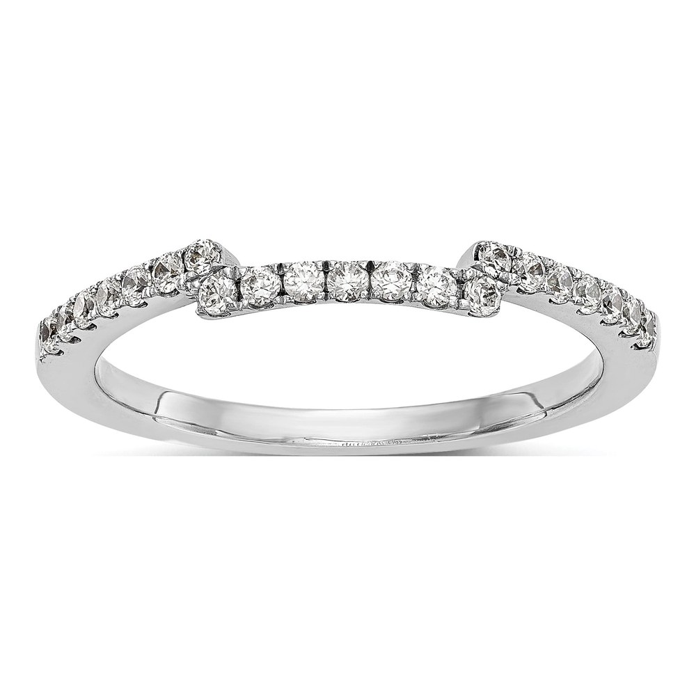 14K White Gold Rhodium-Plated 0.012ct Diamond Wedding Band