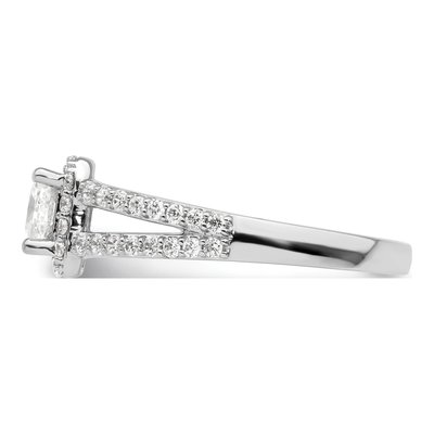 14K White Gold Diamond Halo Engagement Ring Semi-Mount – view 4