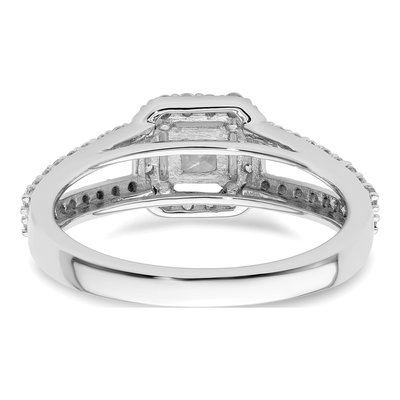 14K White Gold Diamond Halo Engagement Ring Semi-Mount – view 6