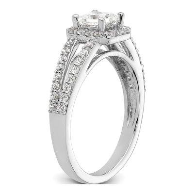 14K White Gold Diamond Halo Engagement Ring Semi-Mount – view 7