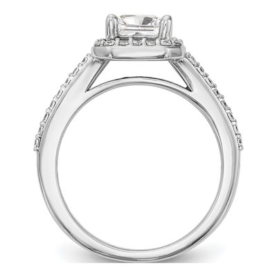 14K White Gold Diamond Halo Engagement Ring Semi-Mount – view 2