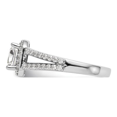 14K White Gold Diamond Halo Engagement Ring Semi-Mount – view 3