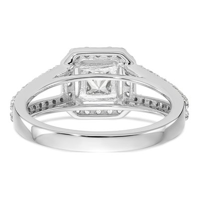 14K White Gold Diamond Halo Engagement Ring Semi-Mount – view 5