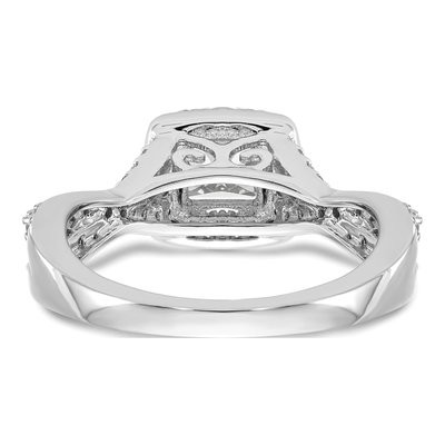 14K White Gold Diamond Halo Twist Engagement Ring Semi-Mount – view 5
