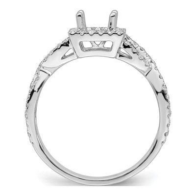14K White Gold Lab-Grown Diamond Halo Engagement Ring Semi-Mount – view 3