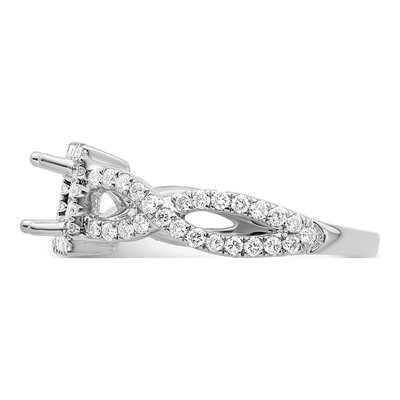 14K White Gold Lab-Grown Diamond Halo Engagement Ring Semi-Mount – view 4