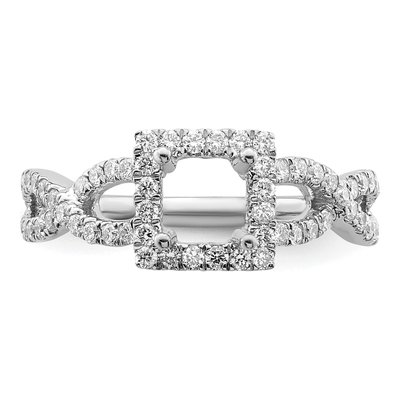 14K White Gold Lab-Grown Diamond Halo Engagement Ring Semi-Mount – view 5