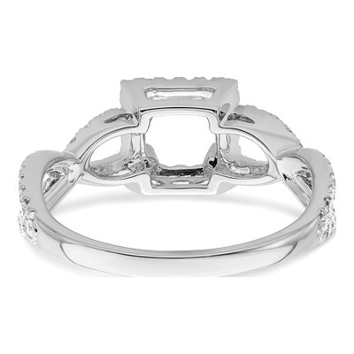 14K White Gold Lab-Grown Diamond Halo Engagement Ring Semi-Mount – view 6