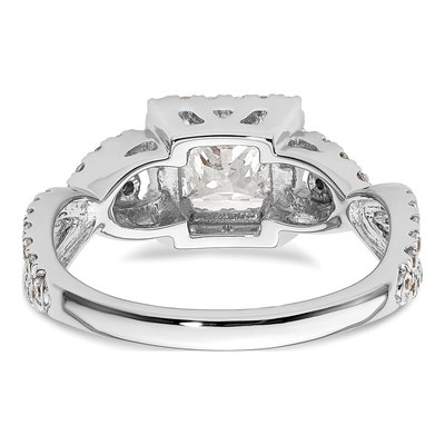 14K White Gold Diamond Halo Engagement Ring Semi-Mount – view 6