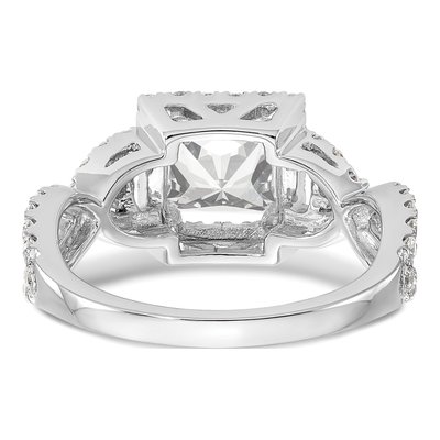 14K White Gold Diamond Cushion Halo Engagement Ring Semi-Mount – view 5