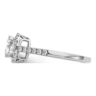 14K White Gold Diamond Halo Engagement Ring Semi-Mount – view 4