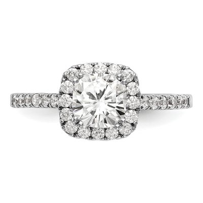 14K White Gold Diamond Halo Engagement Ring Semi-Mount – view 5
