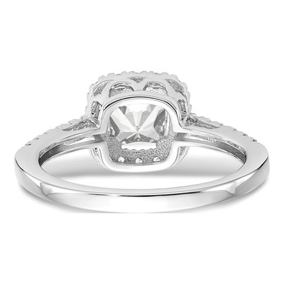 14K White Gold Diamond Halo Engagement Ring Semi-Mount – view 6