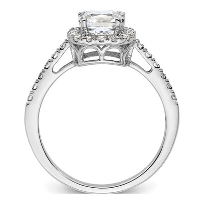 14K White Gold Diamond Halo Engagement Ring Semi-Mount – view 4