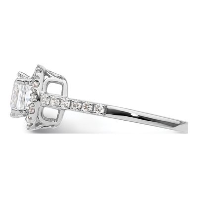 14K White Gold Diamond Halo Engagement Ring Semi-Mount – view 5