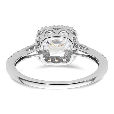 14K White Gold Diamond Halo Engagement Ring Semi-Mount – view 7